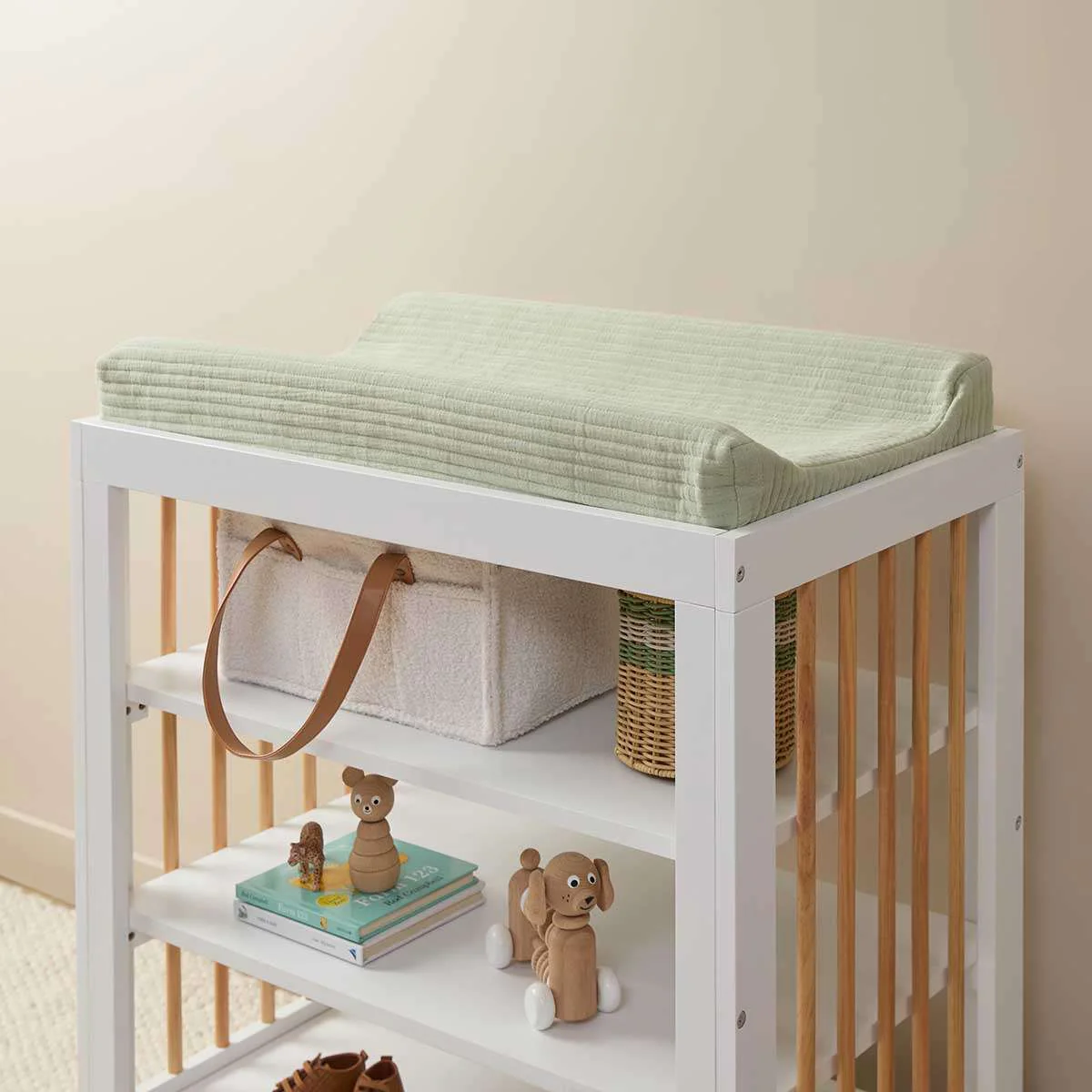 Mocka Cotton Change Mat Cover - Pistachio - Image 4