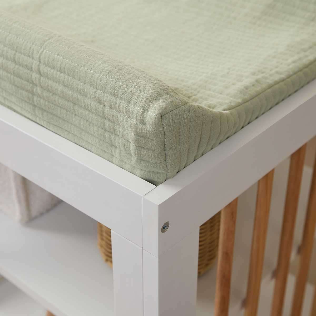 Mocka Cotton Change Mat Cover - Pistachio - Image 6