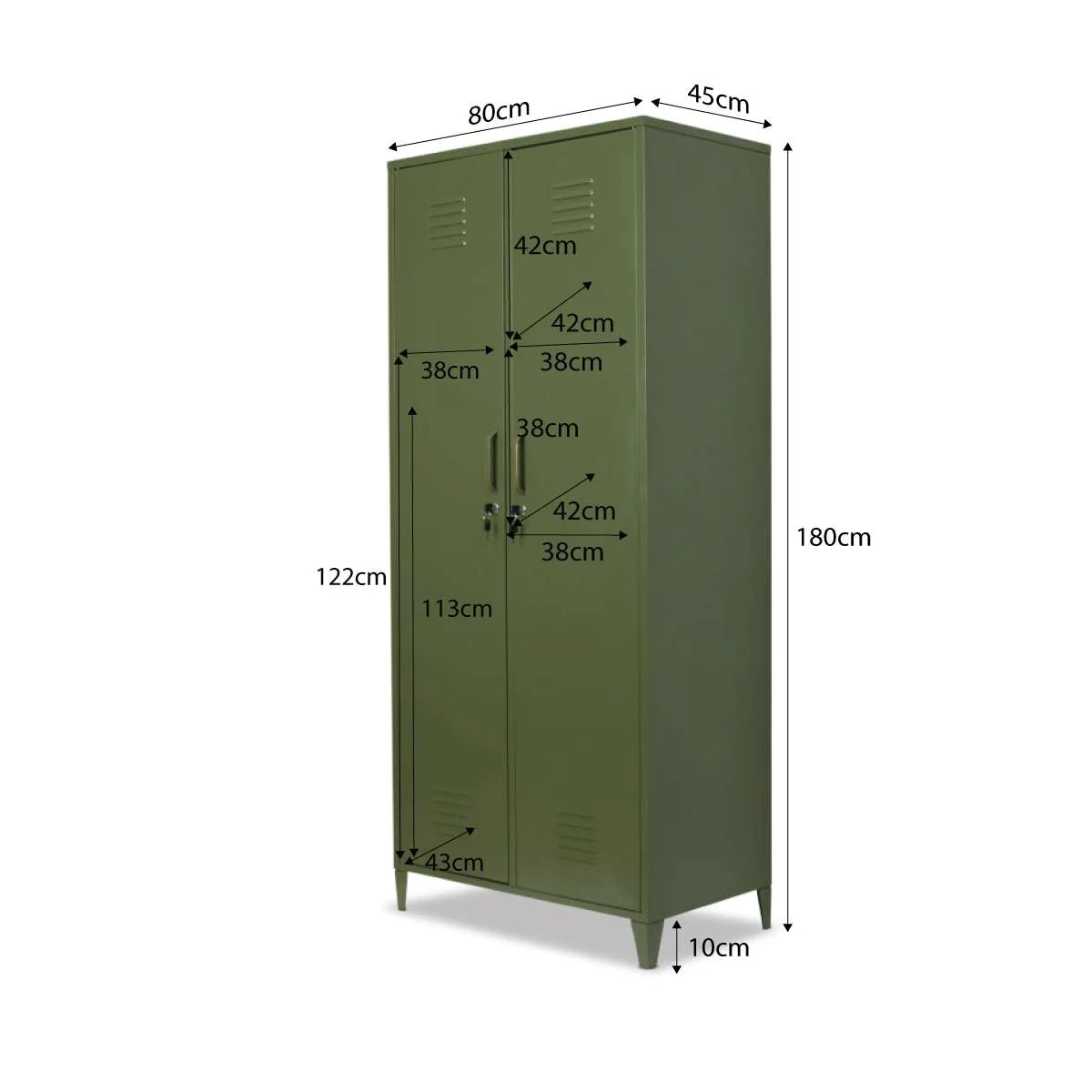 Mocka Original Locker Wardrobe - Khaki - Image 12