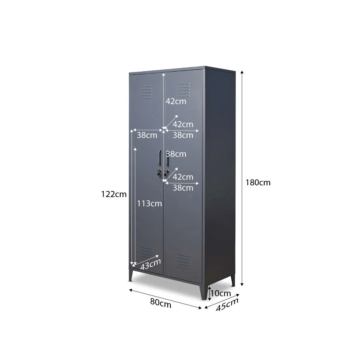 Mocka Original Locker Wardrobe - Steele - Image 12