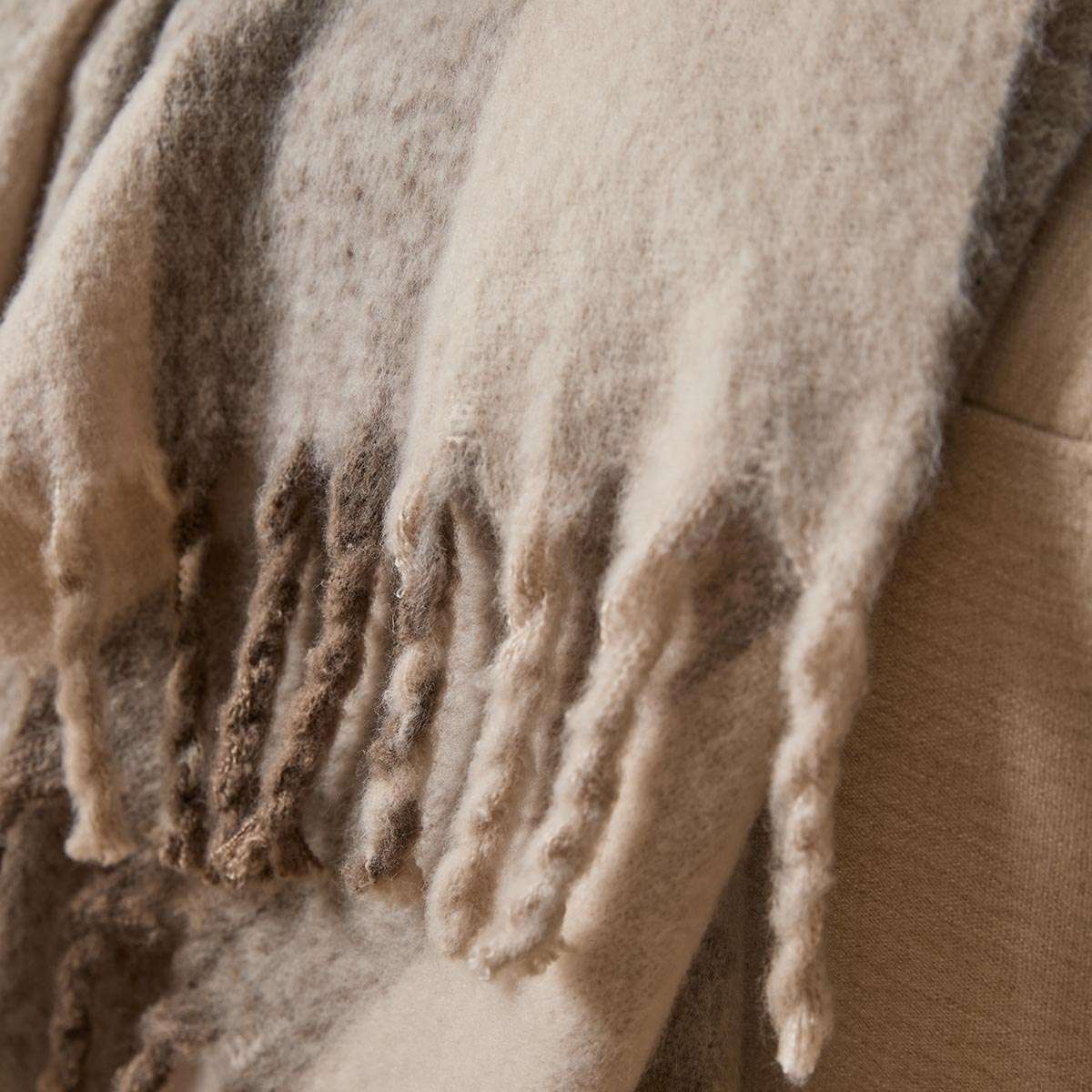 Mocka Stripe Throw Blanket - Mocha - Image 2