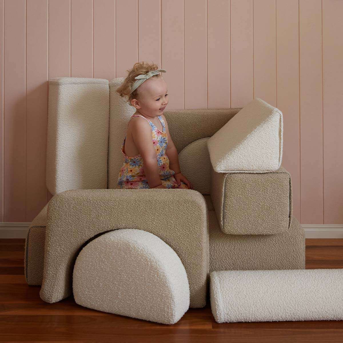 Modular Play Sofa - Cream/Beige Boucle - Image 5