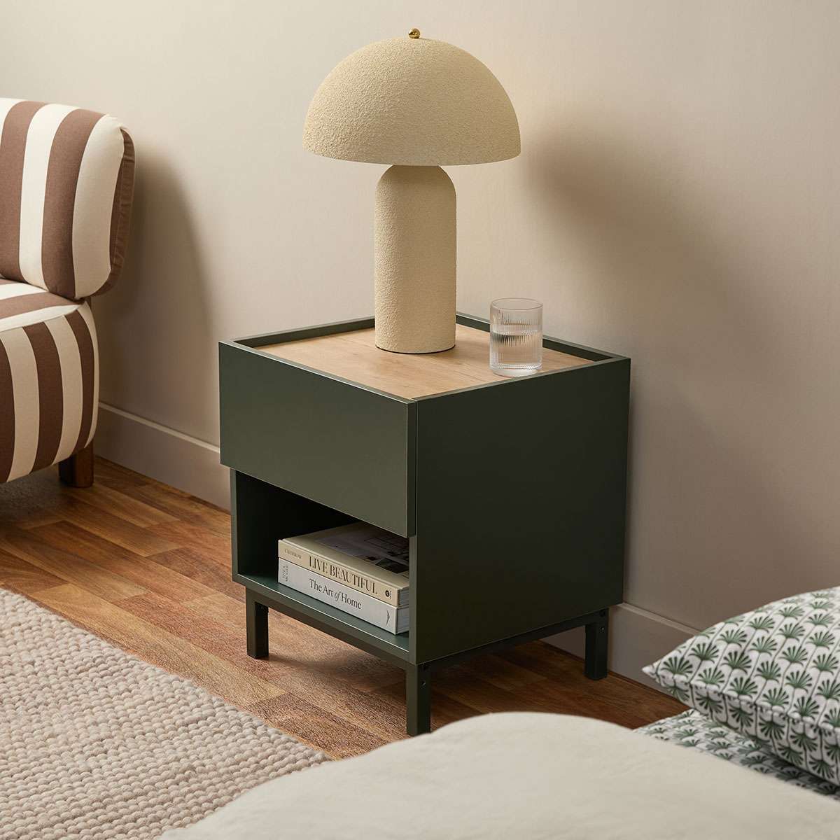 Murphy Bedside Table - Green/Natural - Image 3