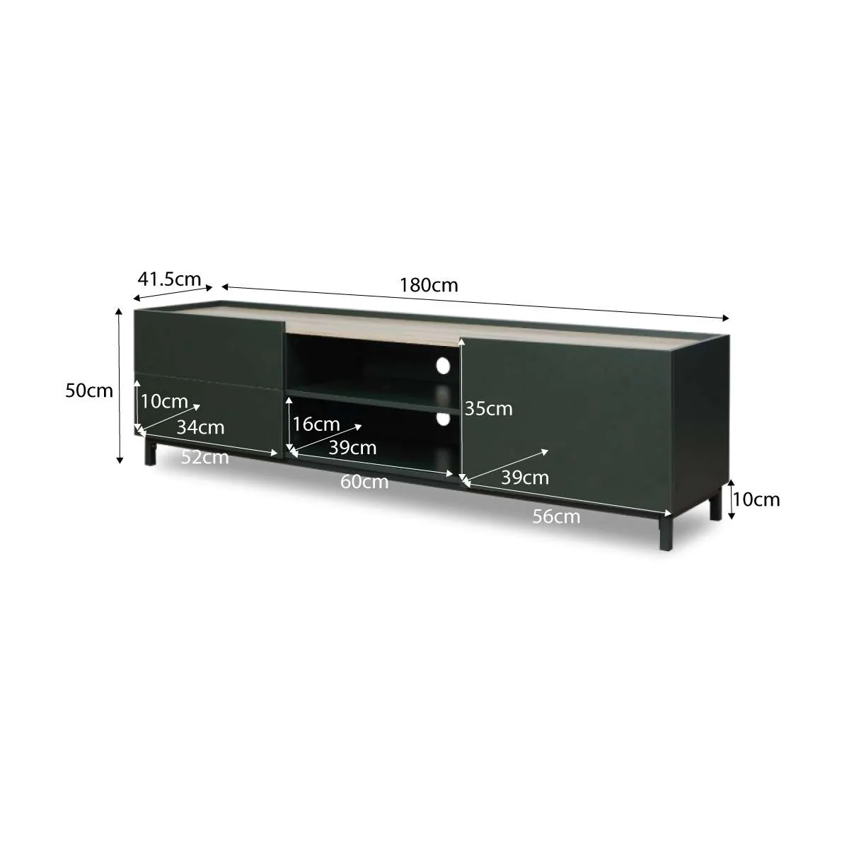 Murphy Entertainment Unit - Green/Natural - Image 13