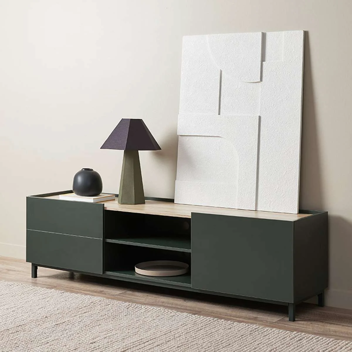 Murphy Entertainment Unit - Green/Natural - Image 3