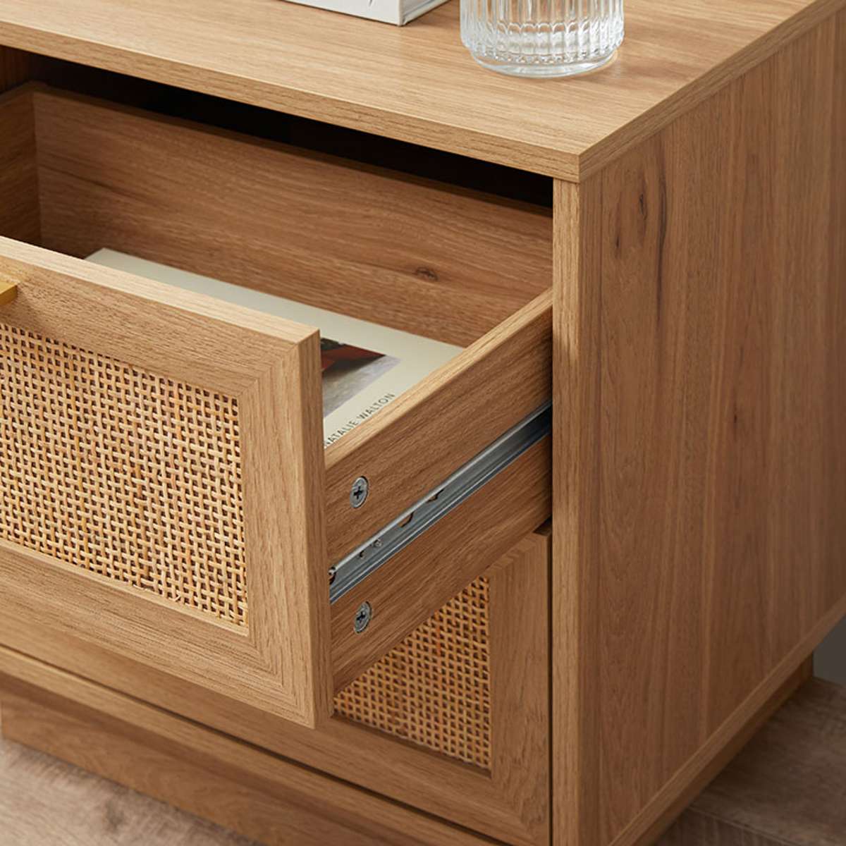 Noosa Rattan Bedside Table - Natural - Image 7