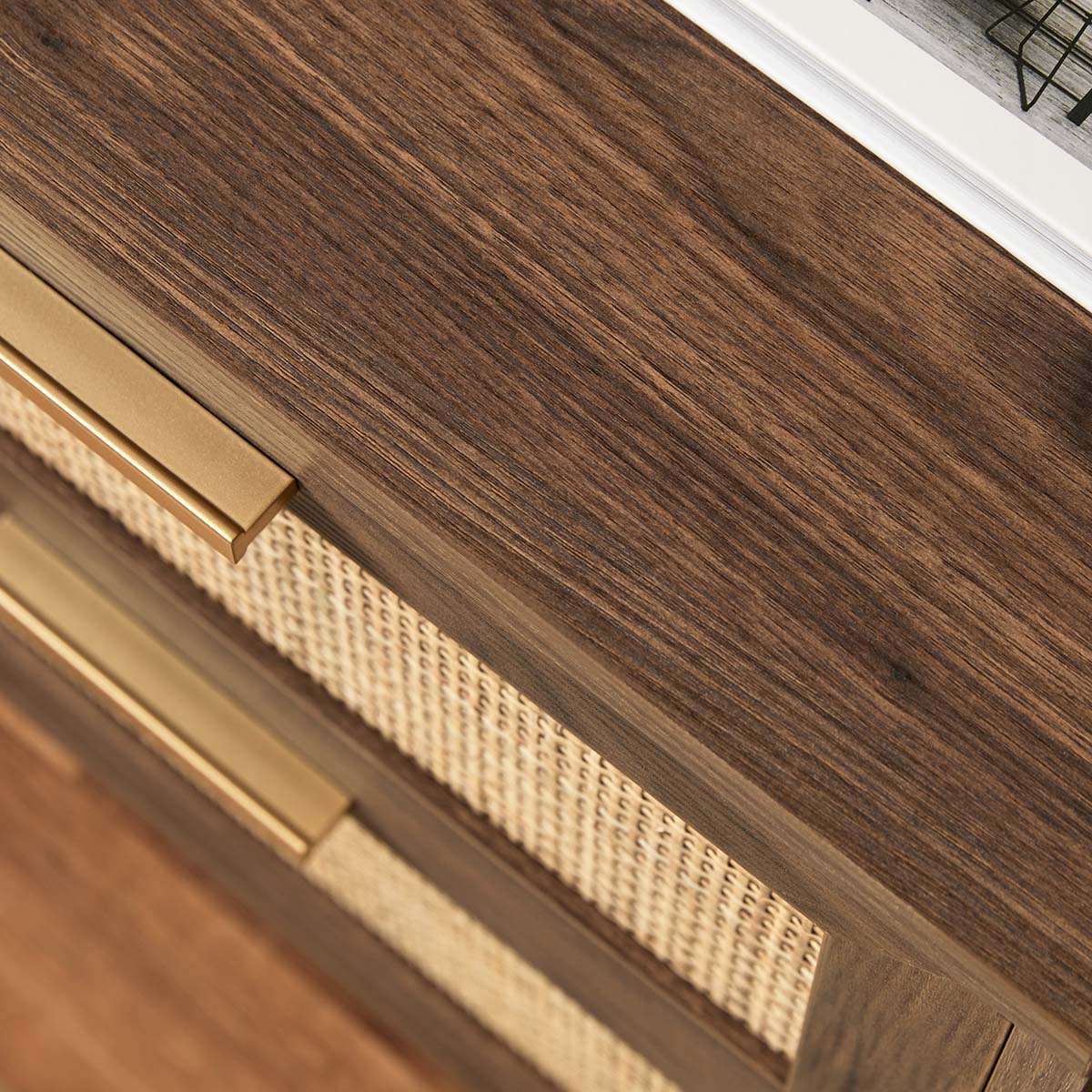 Noosa Rattan Bedside Table - Walnut - Image 4