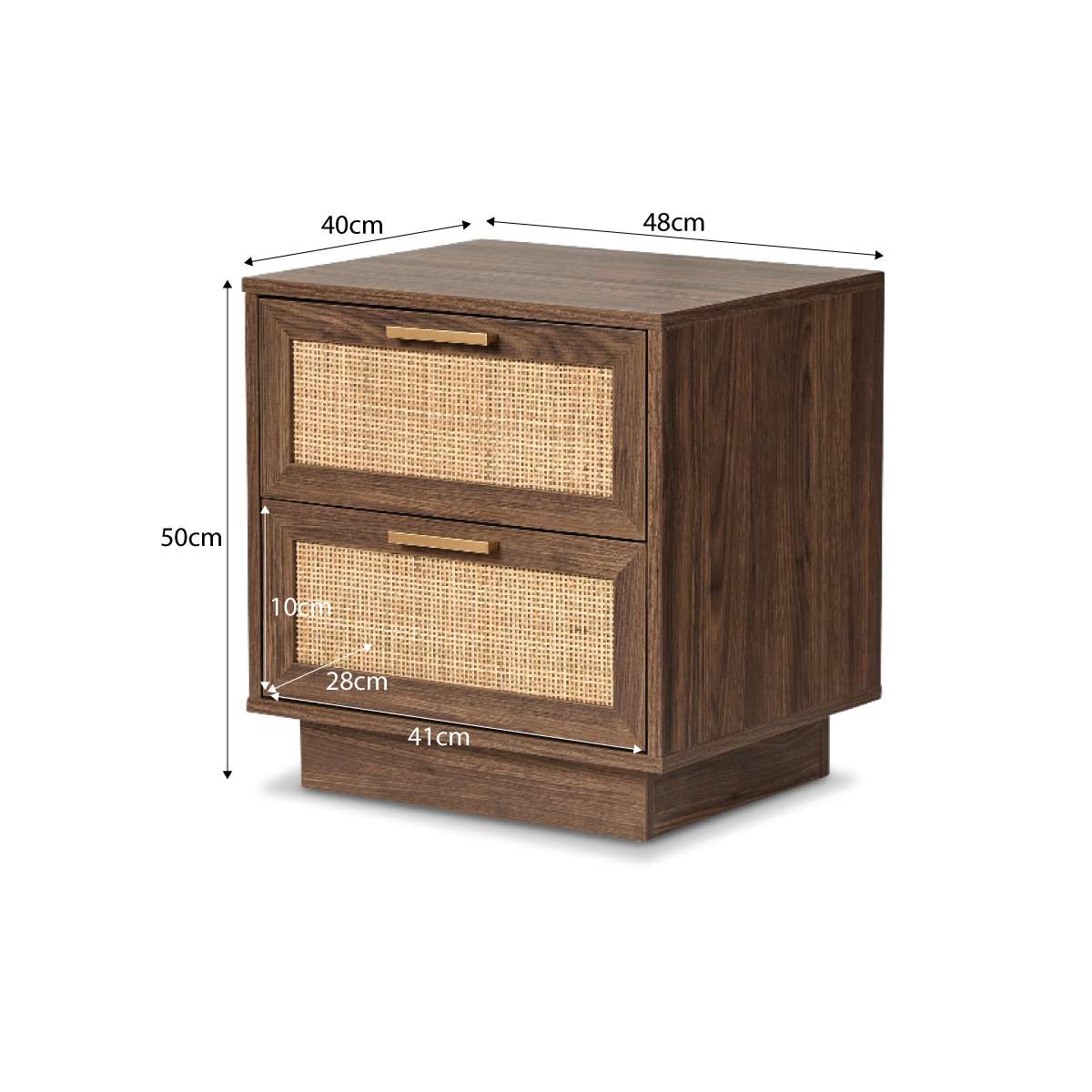 Noosa Rattan Bedside Table - Walnut - Image 6