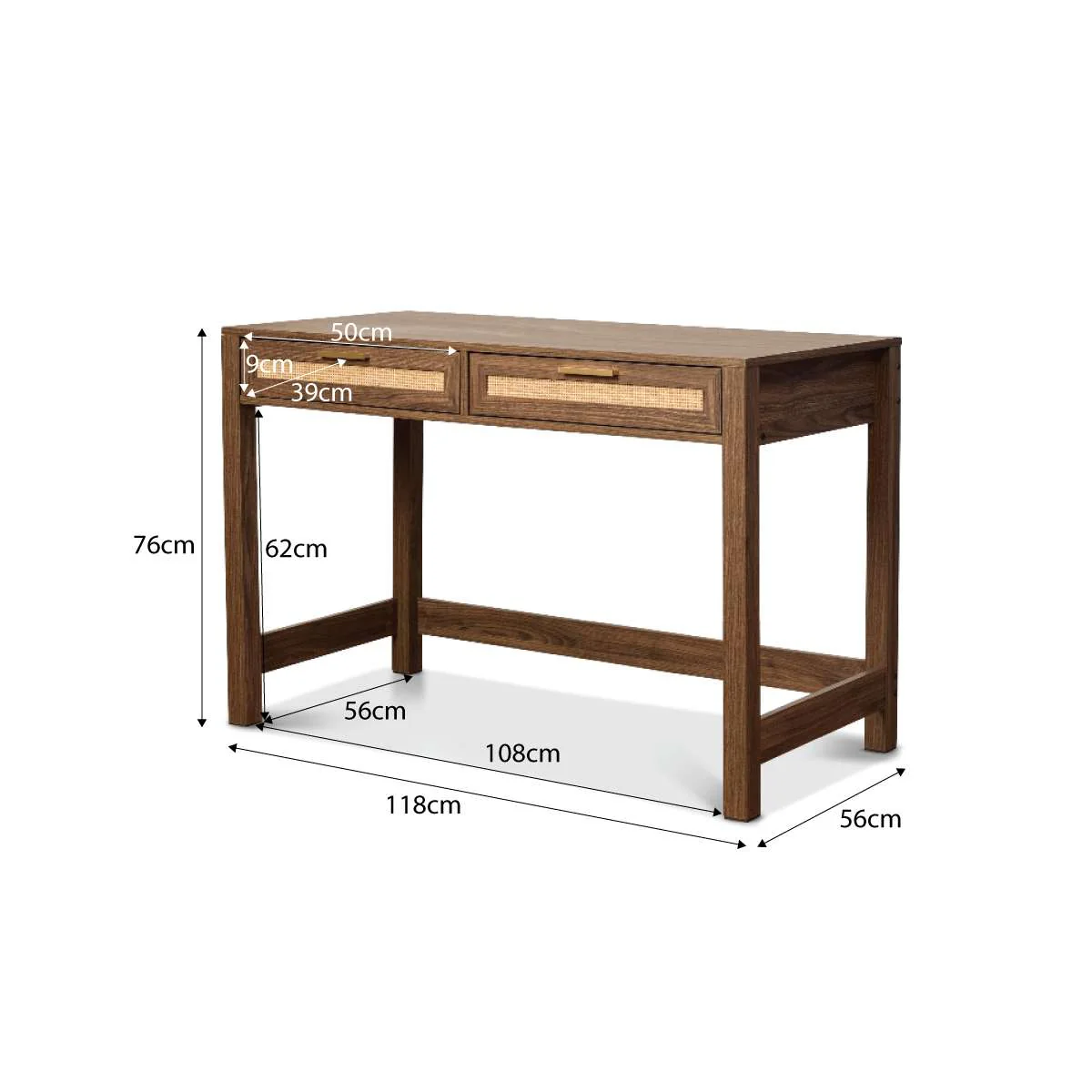 Noosa Rattan Desk - Walnut - Image 8