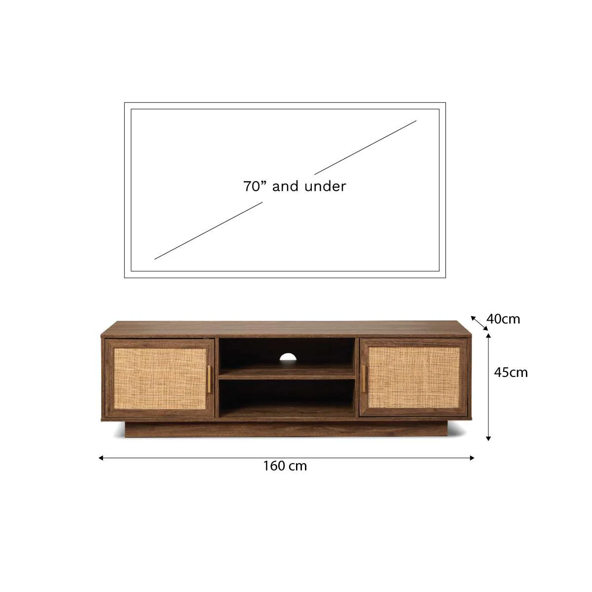 Noosa Rattan Entertainment Unit - Walnut - Image 7