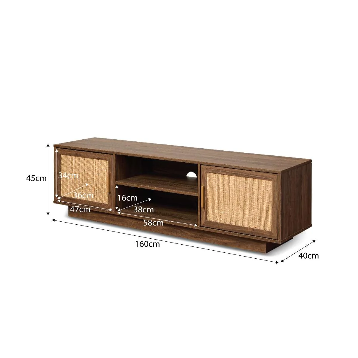 Noosa Rattan Entertainment Unit - Walnut - Image 8