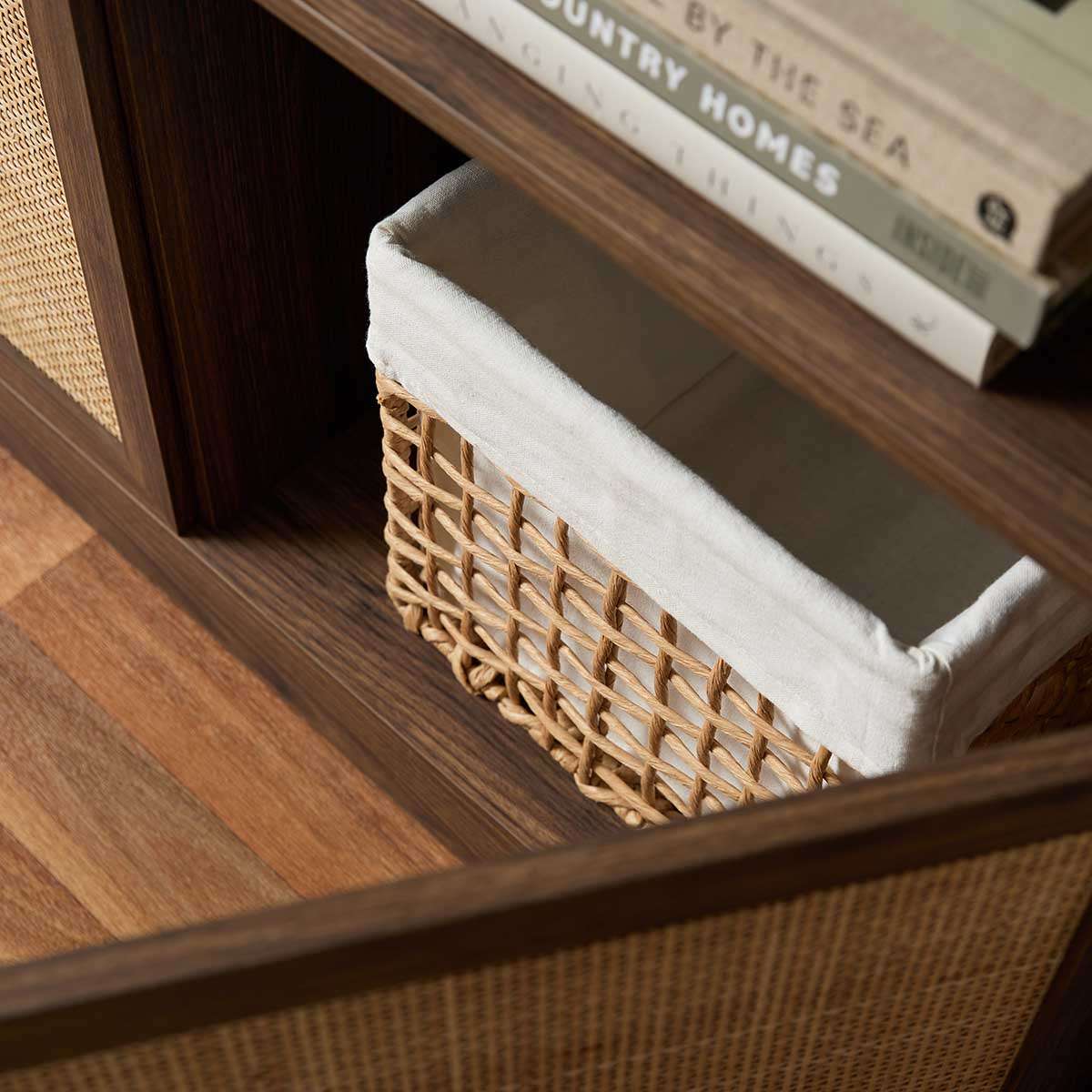 Noosa Rattan Large Bookcase - Walnut - Image 6
