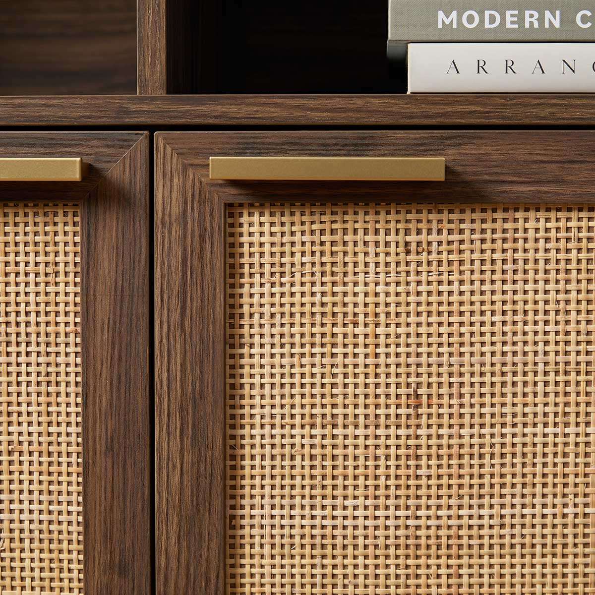 Noosa Rattan Large Bookcase - Walnut - Image 9