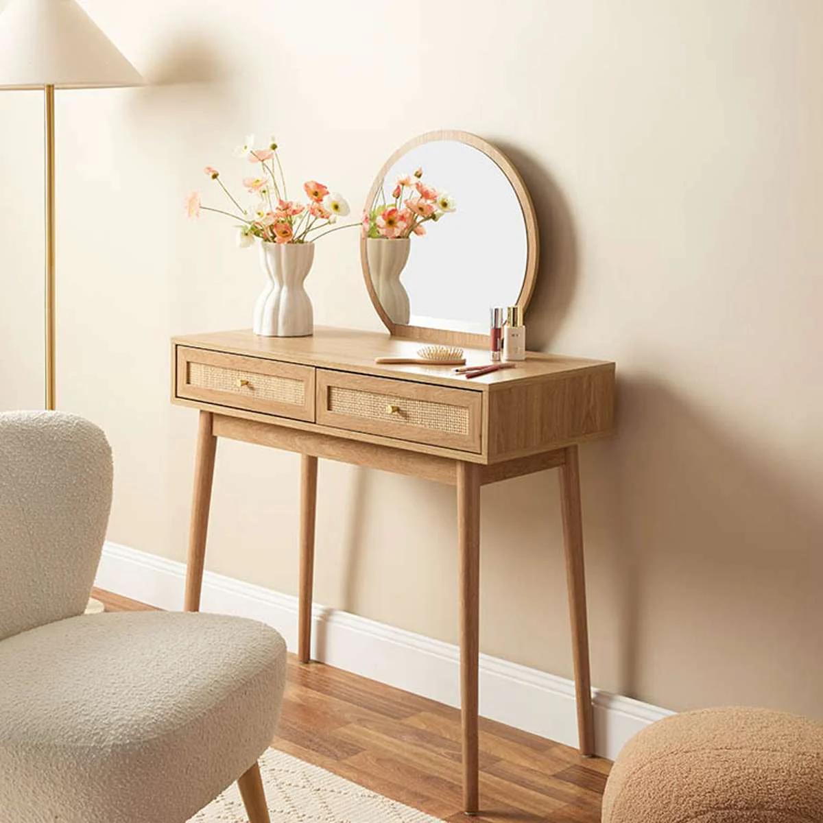 Noosa Rattan Make-Up Table - Natural - Image 3