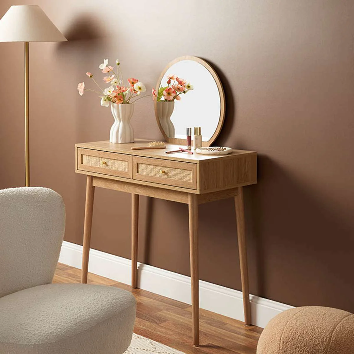 Noosa Rattan Make-Up Table - Natural - Image 8