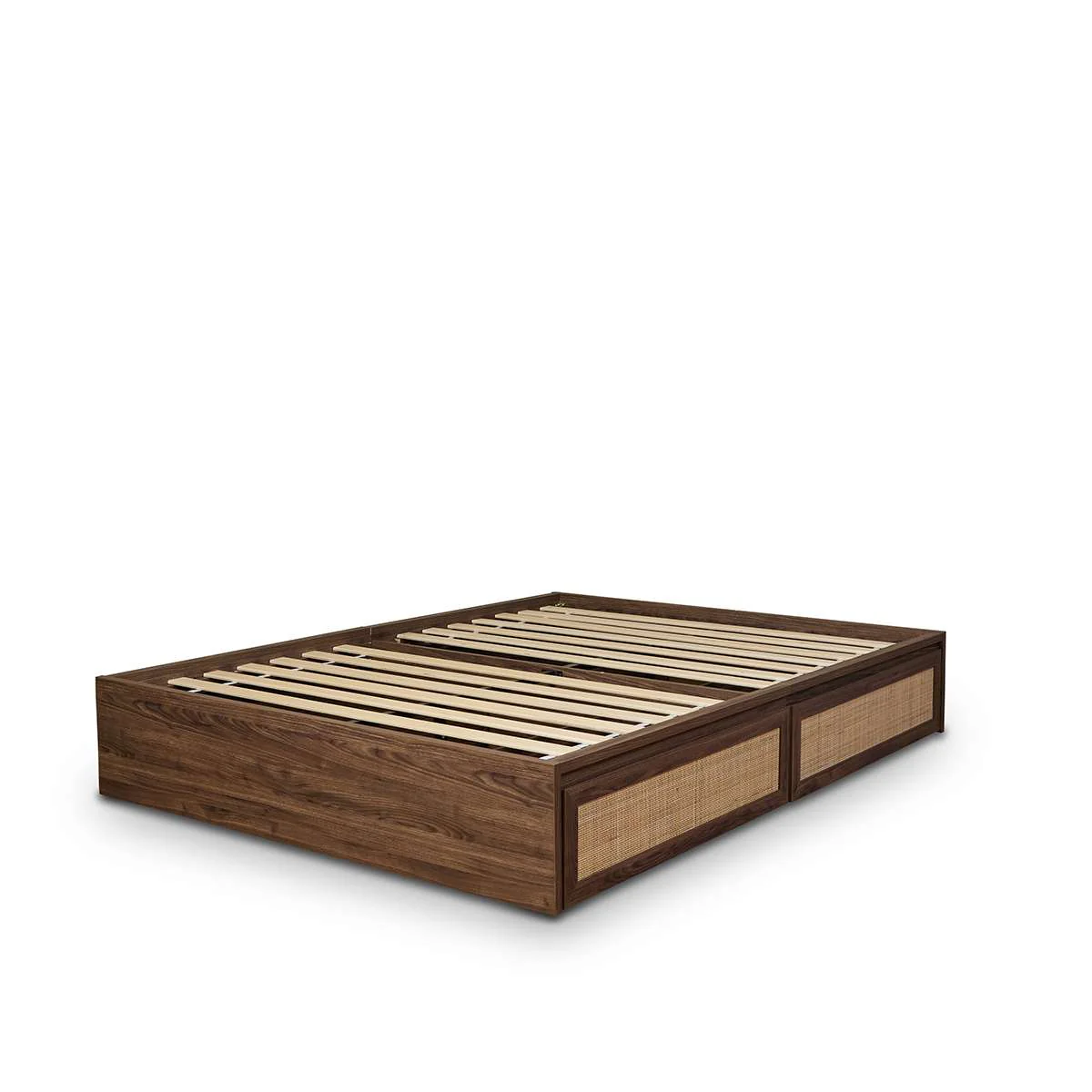 Noosa Rattan Queen Storage Bed Base - Walnut - Image 12
