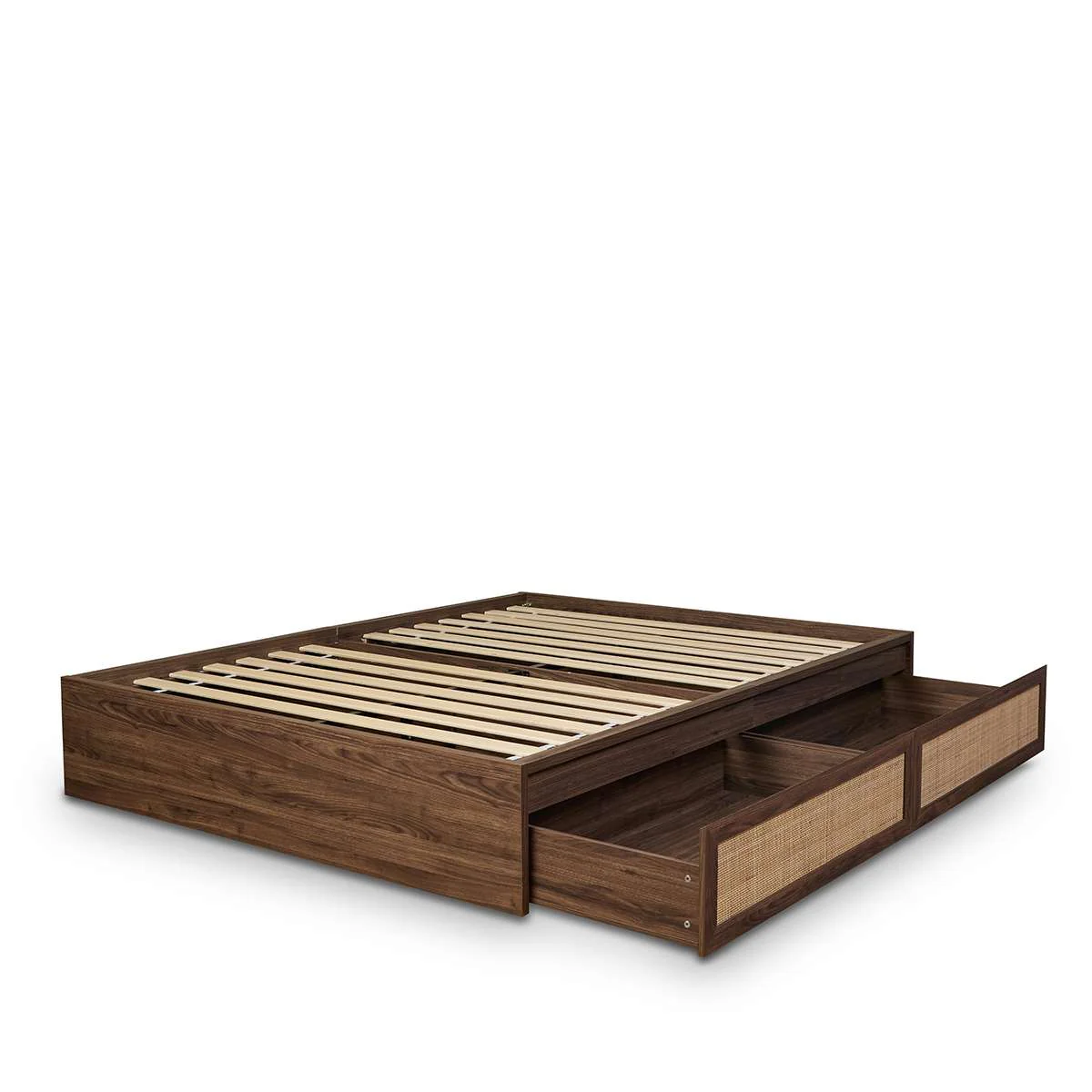 Noosa Rattan Queen Storage Bed Base - Walnut - Image 13