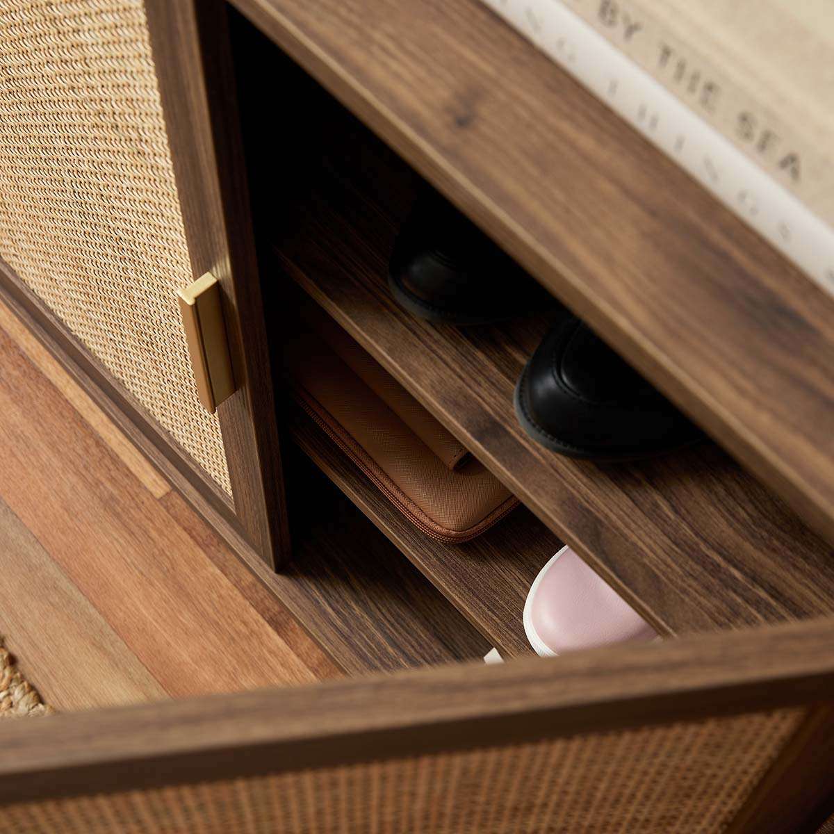 Noosa Rattan Shoe Cabinet - Walnut - Image 6