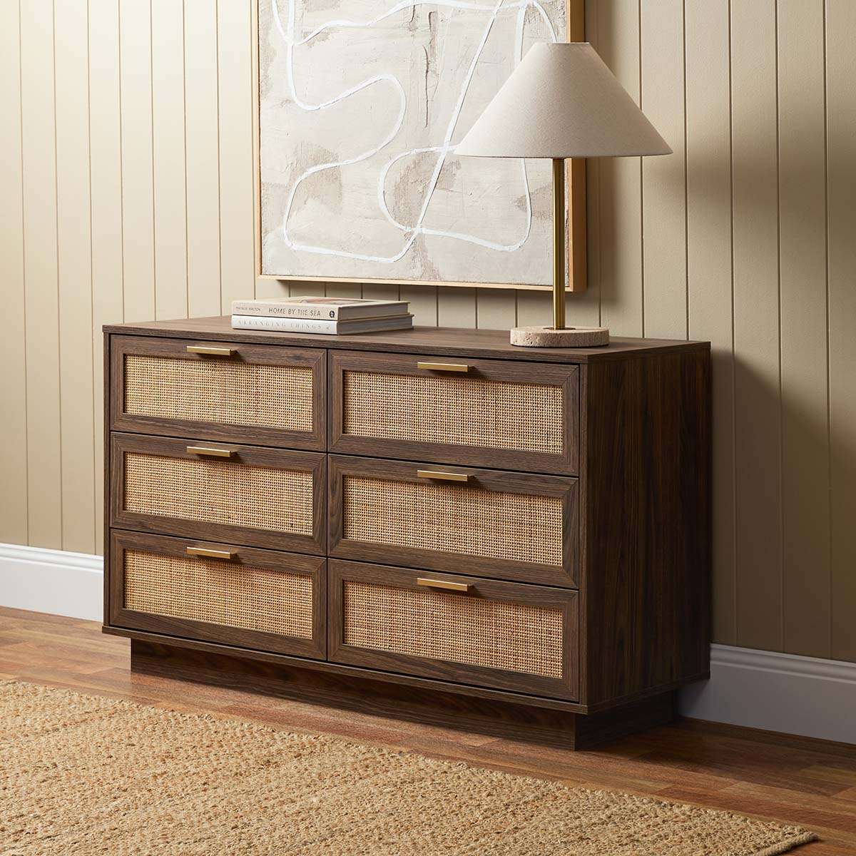 Noosa Rattan Six Drawer - Walnut - Image 3