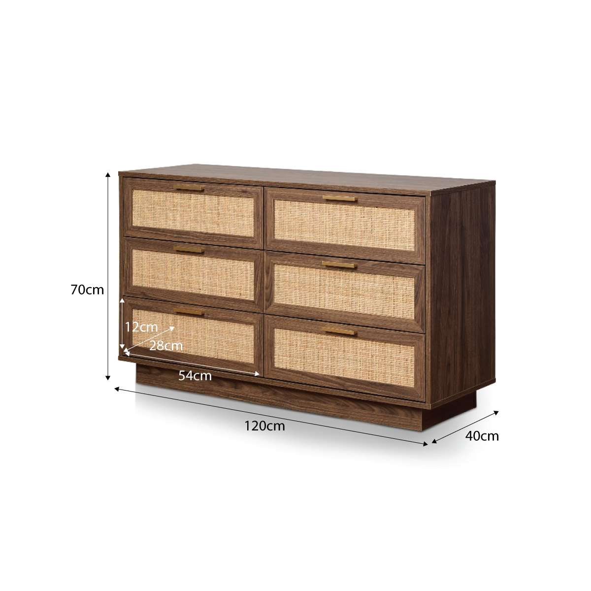 Noosa Rattan Six Drawer - Walnut - Image 8