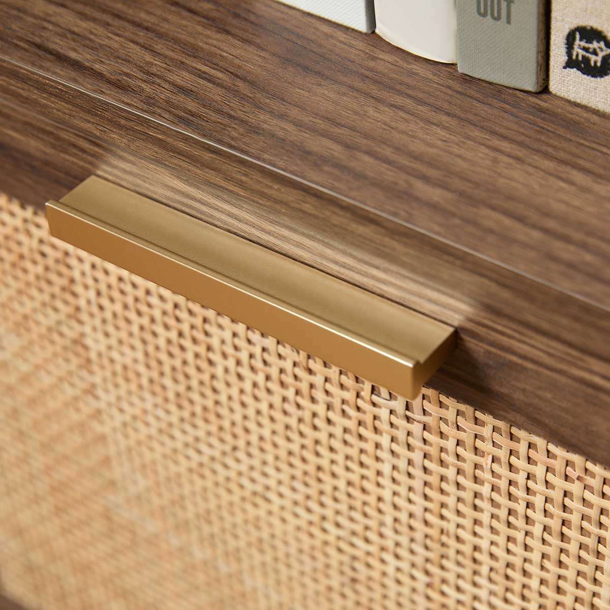 Noosa Rattan Slim Bookcase - Walnut - Image 4