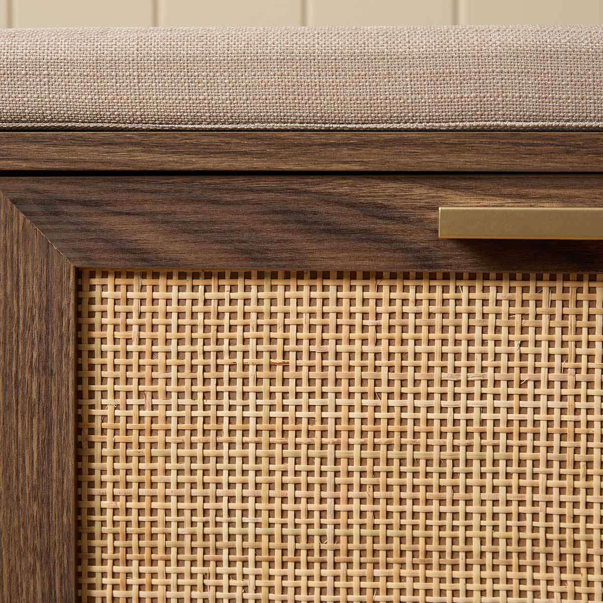 Noosa Rattan Storage Bench Seat - Walnut - Image 6