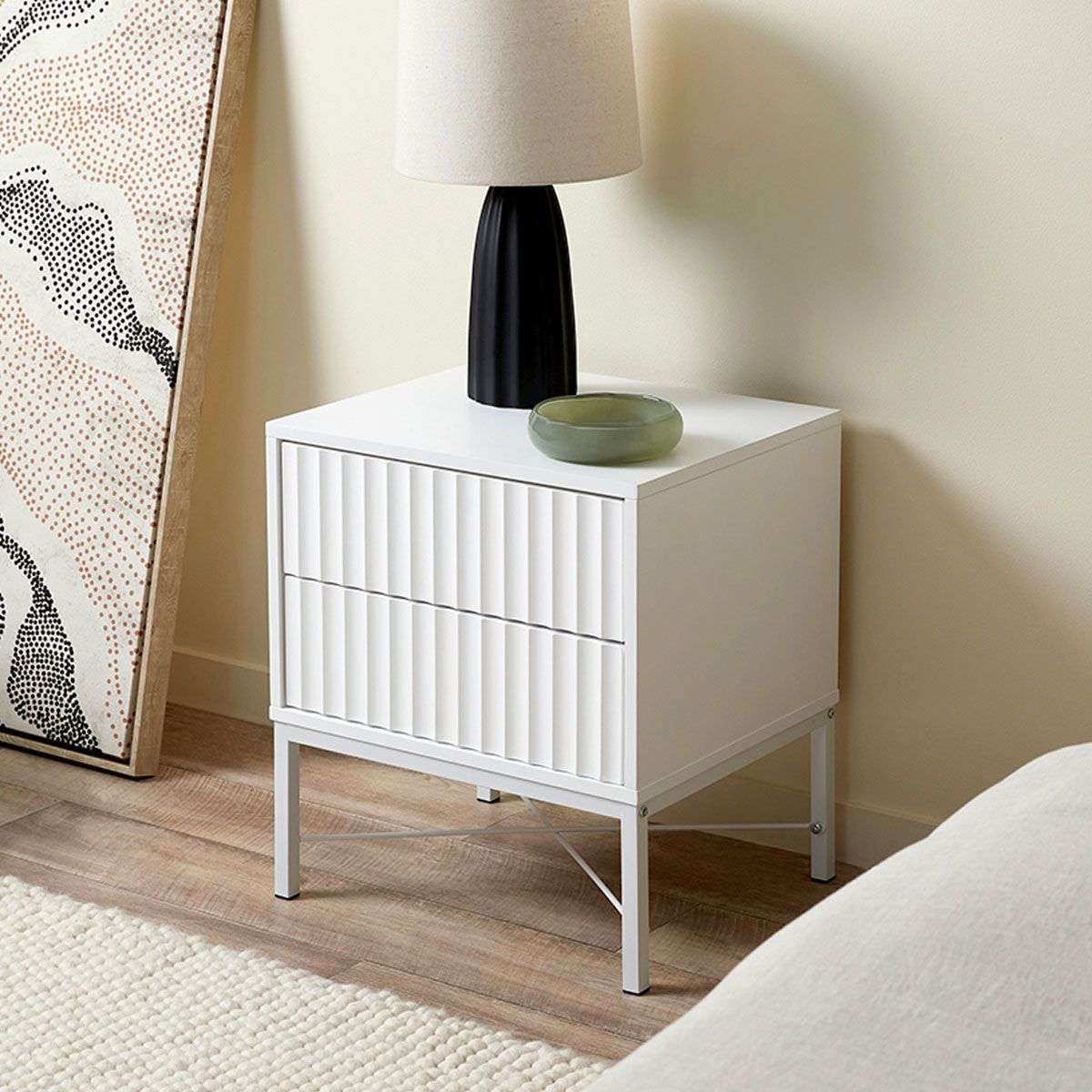 Nyla Bedside Table - White - Image 3