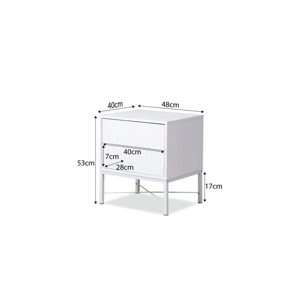 Nyla Bedside Table - White - Image 6