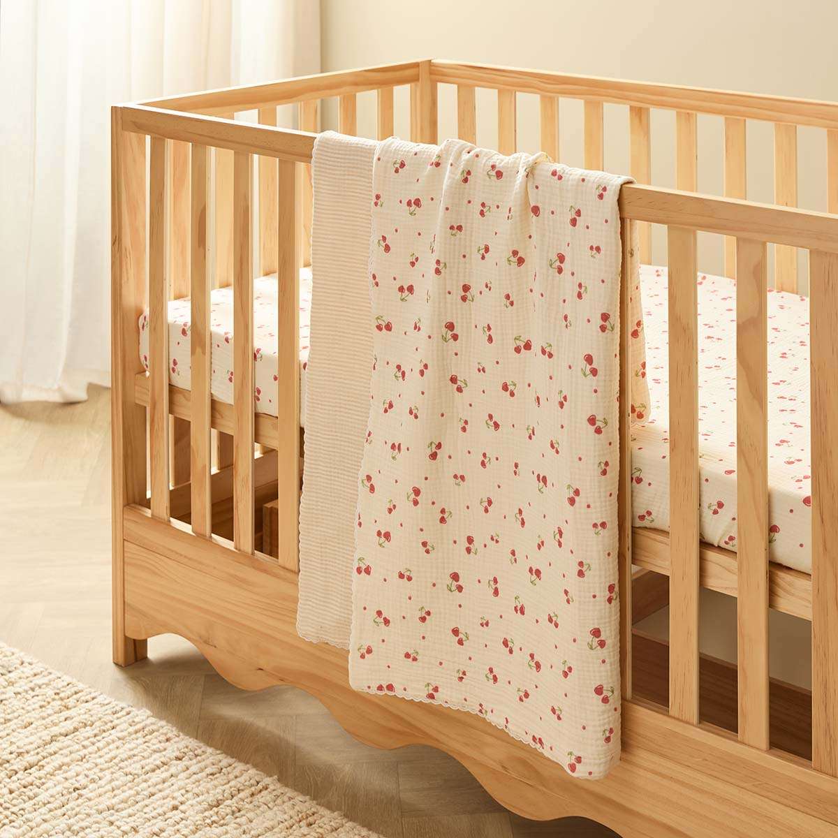 Organic Cotton Blanket - Cherry Heart - Image 2
