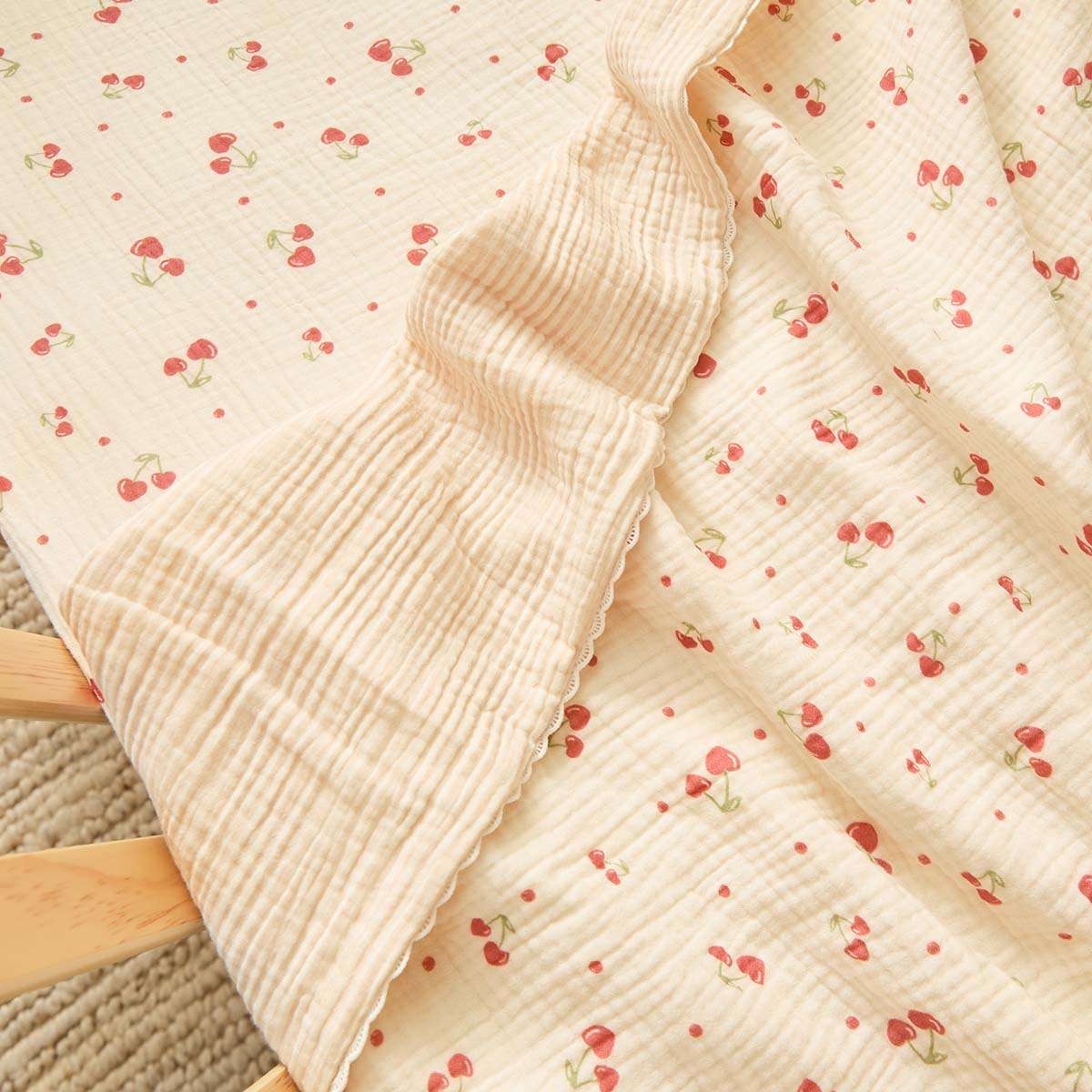 Organic Cotton Blanket - Cherry Heart - Image 3