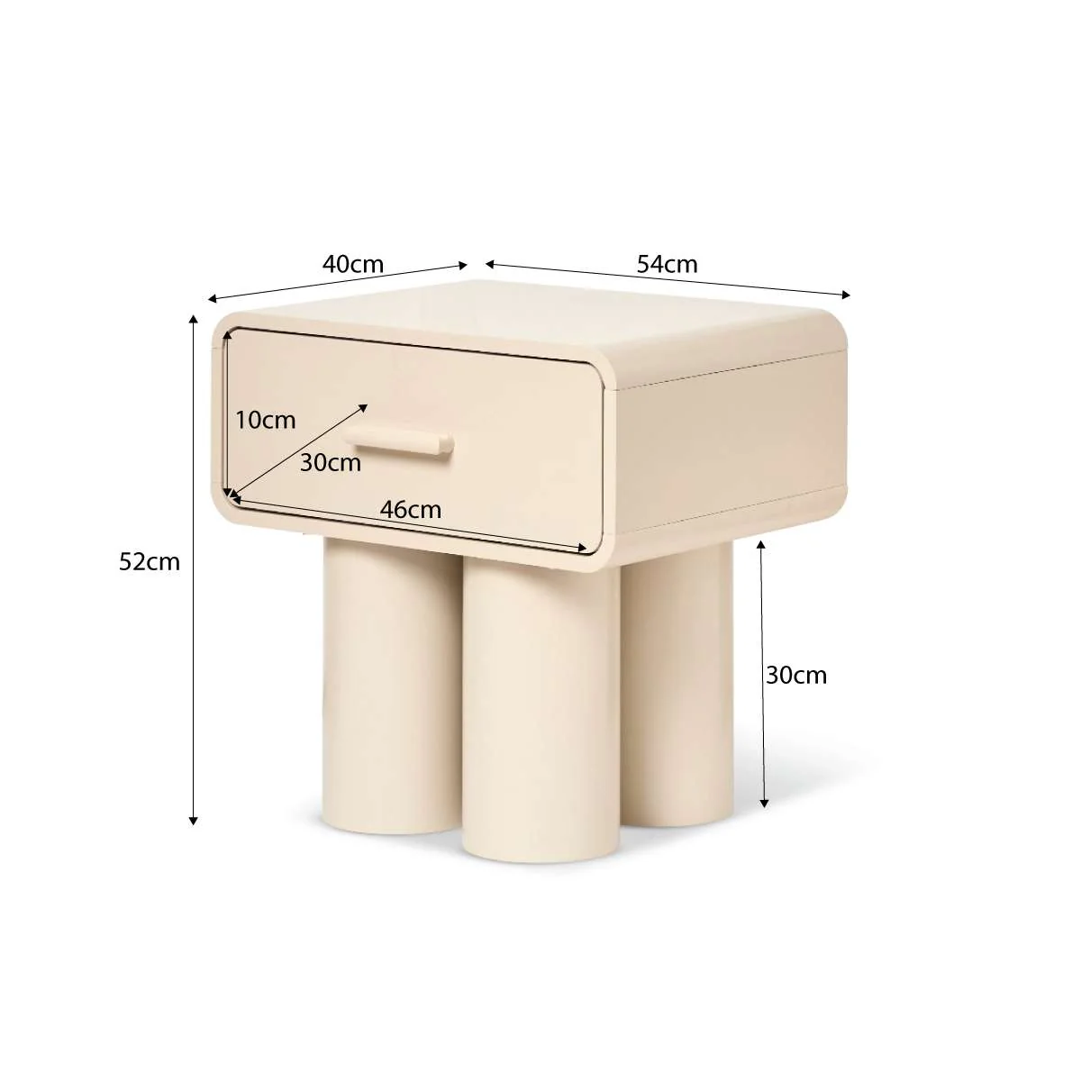 Otis Bedside Table - Beige - Image 8