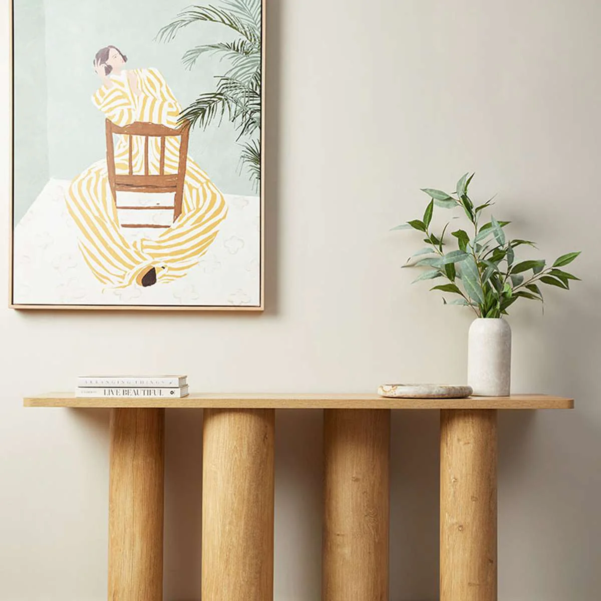 Otis Chunky Leg Console Table - Natural - Image 5