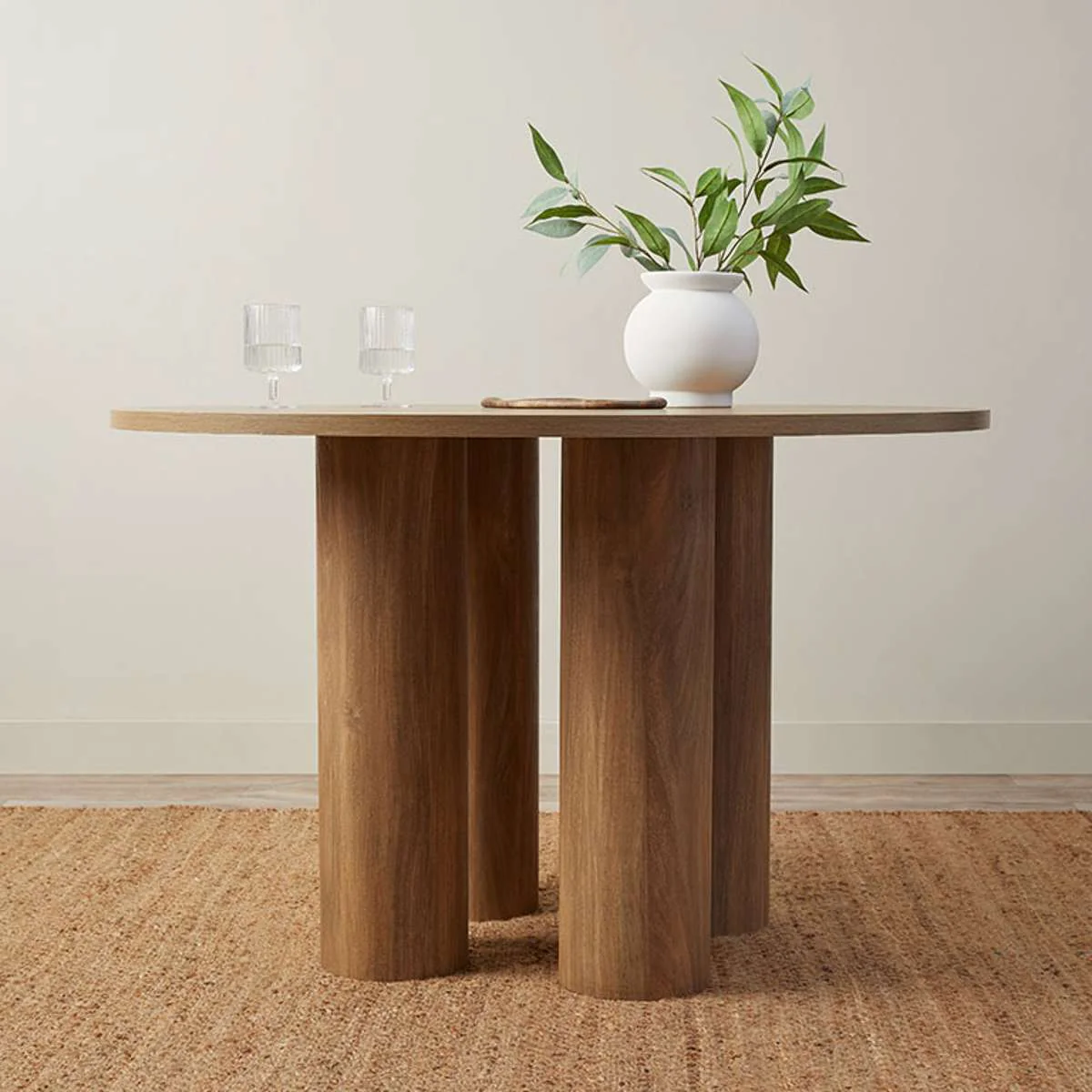 Otis Round Four Seater Dining Table - Pecan - Image 3