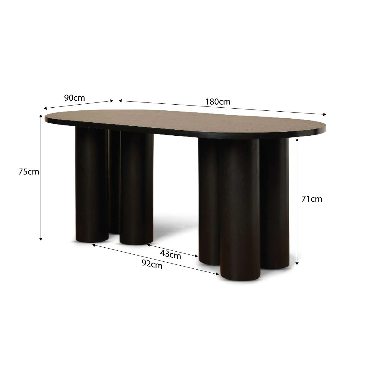 Otis Six Seater Dining Table - Black - Image 6