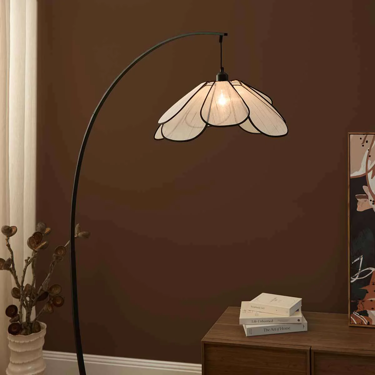 Petal Arched Marble Base Floor Lamp - Image 3