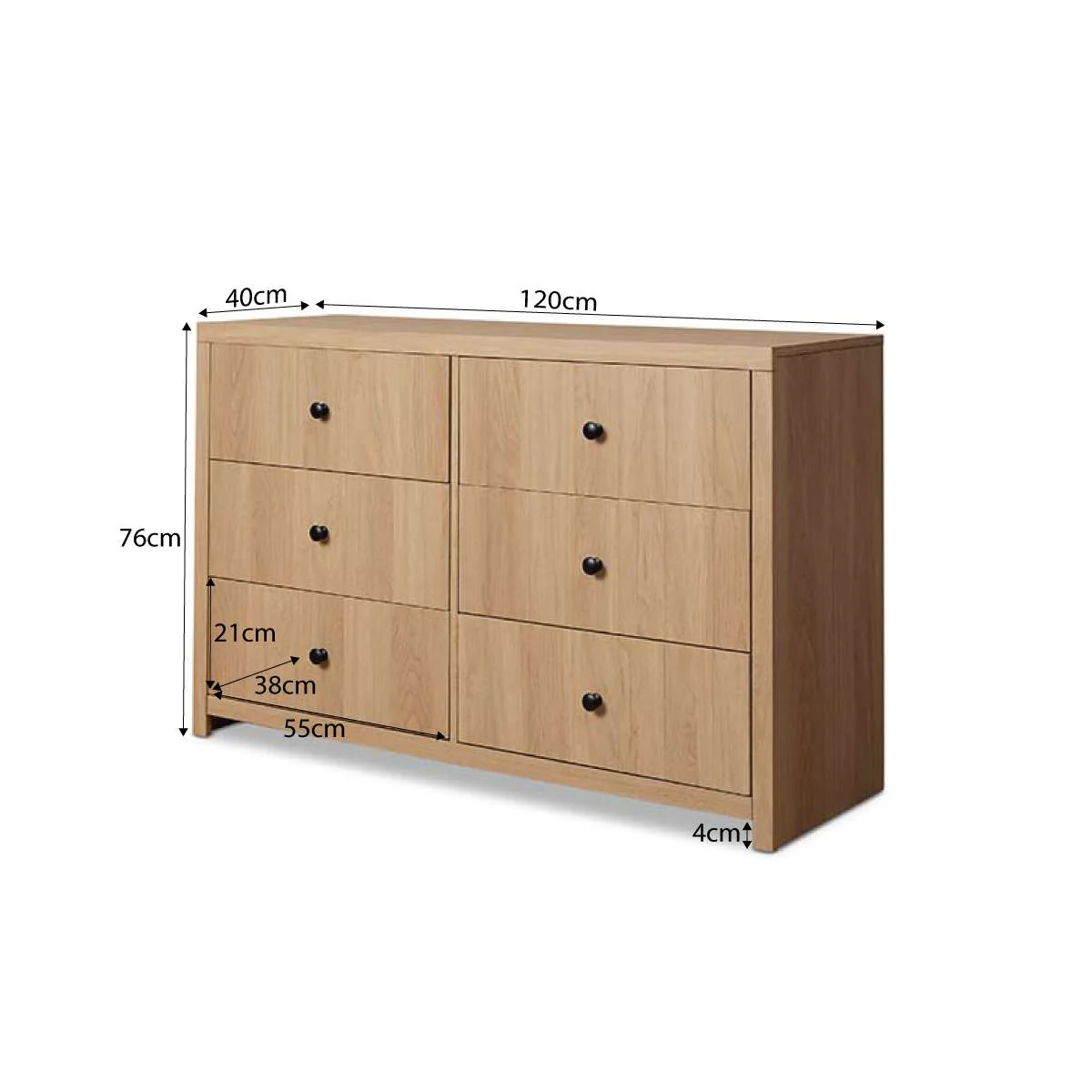 Portland Six Drawer - Natural - Image 12
