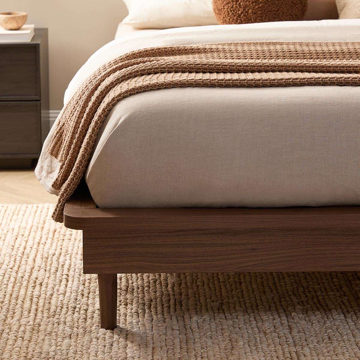 Queen Bed Base - Walnut - Image 3