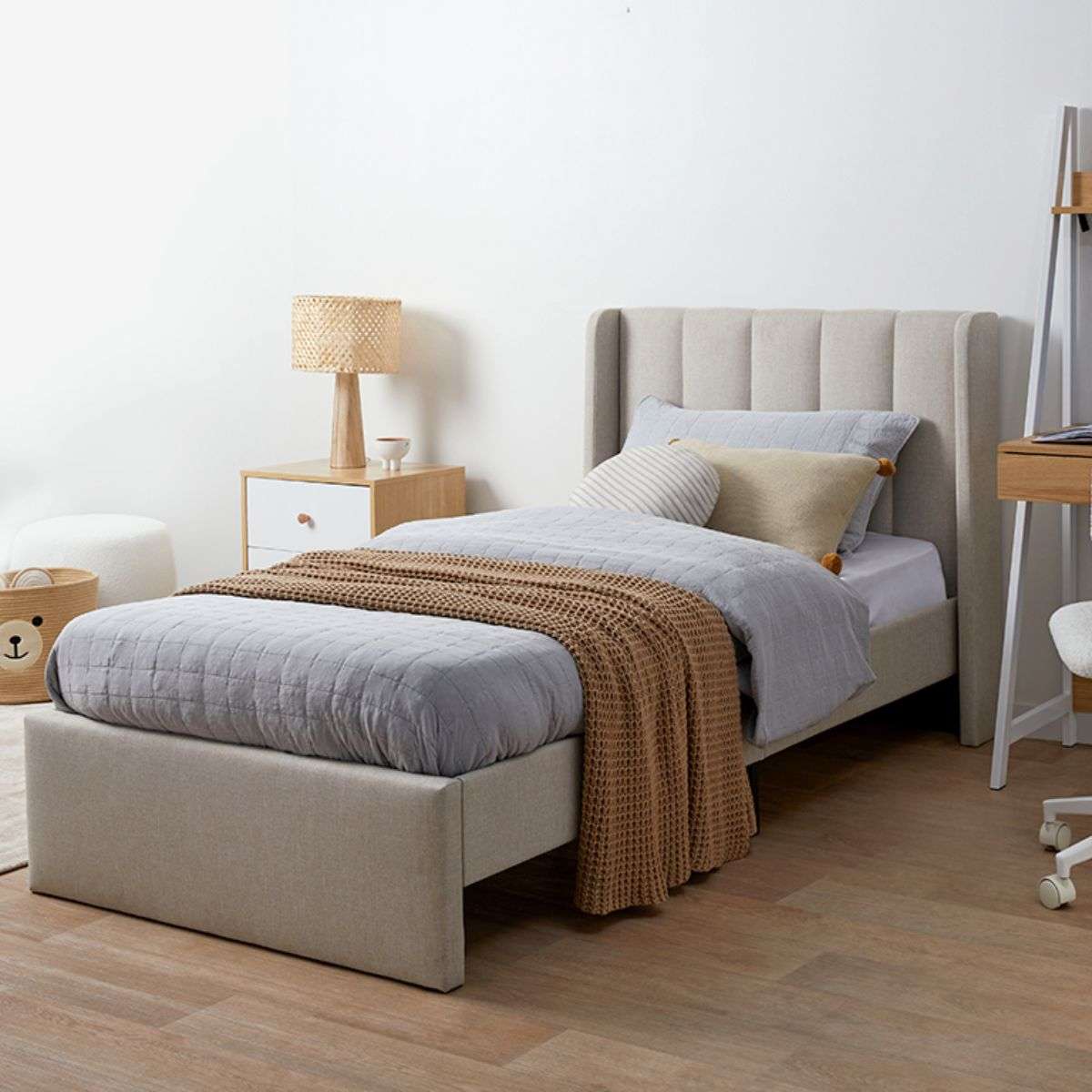 Quinn King Single Bed - Natural - Image 3