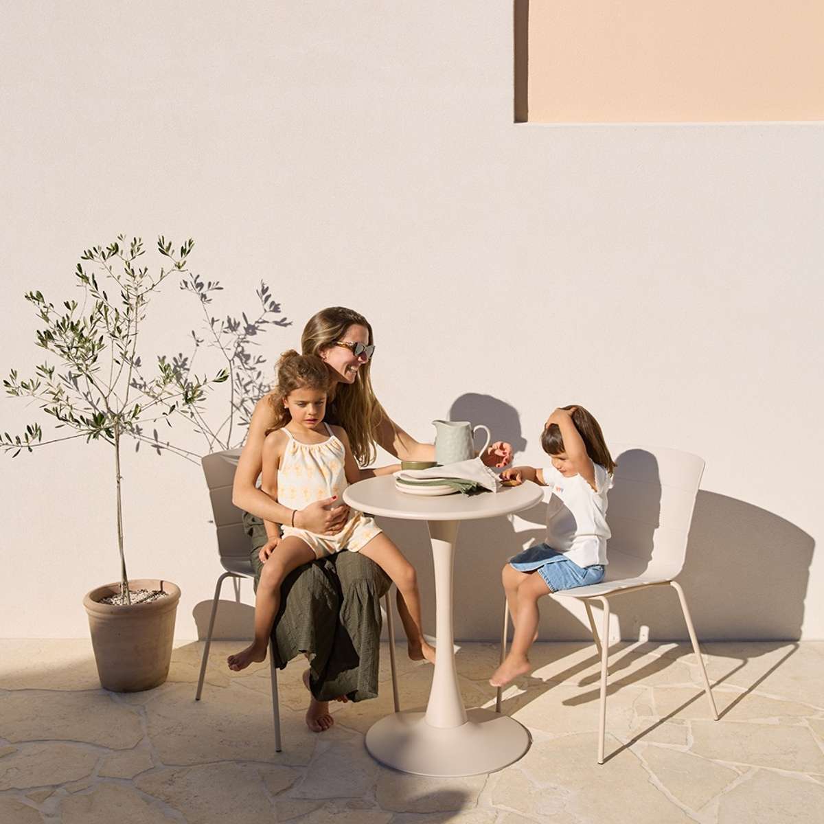 Ravello Outdoor Bistro Round Table - Beige - Image 3