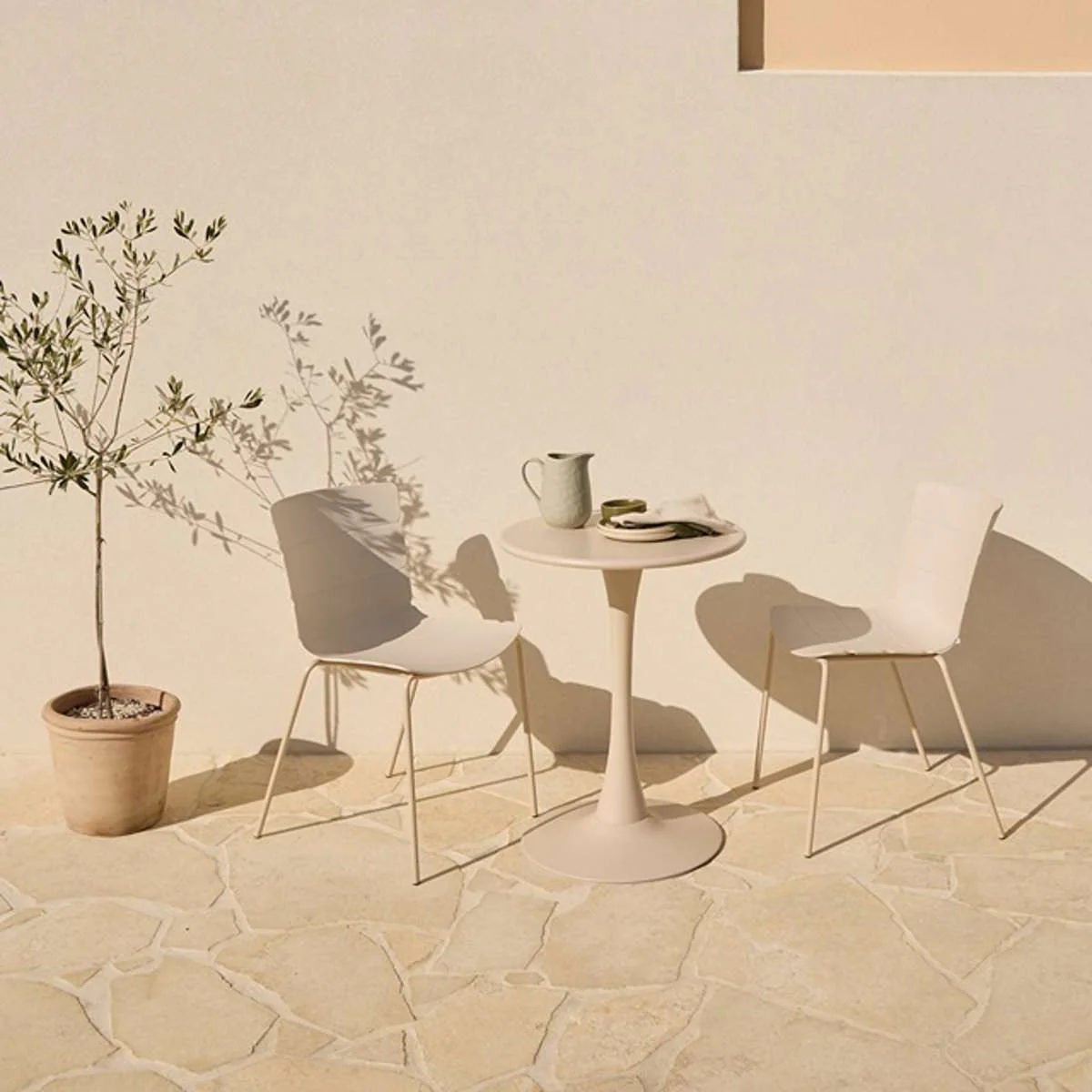 Ravello Outdoor Bistro Round Table - Beige - Image 5