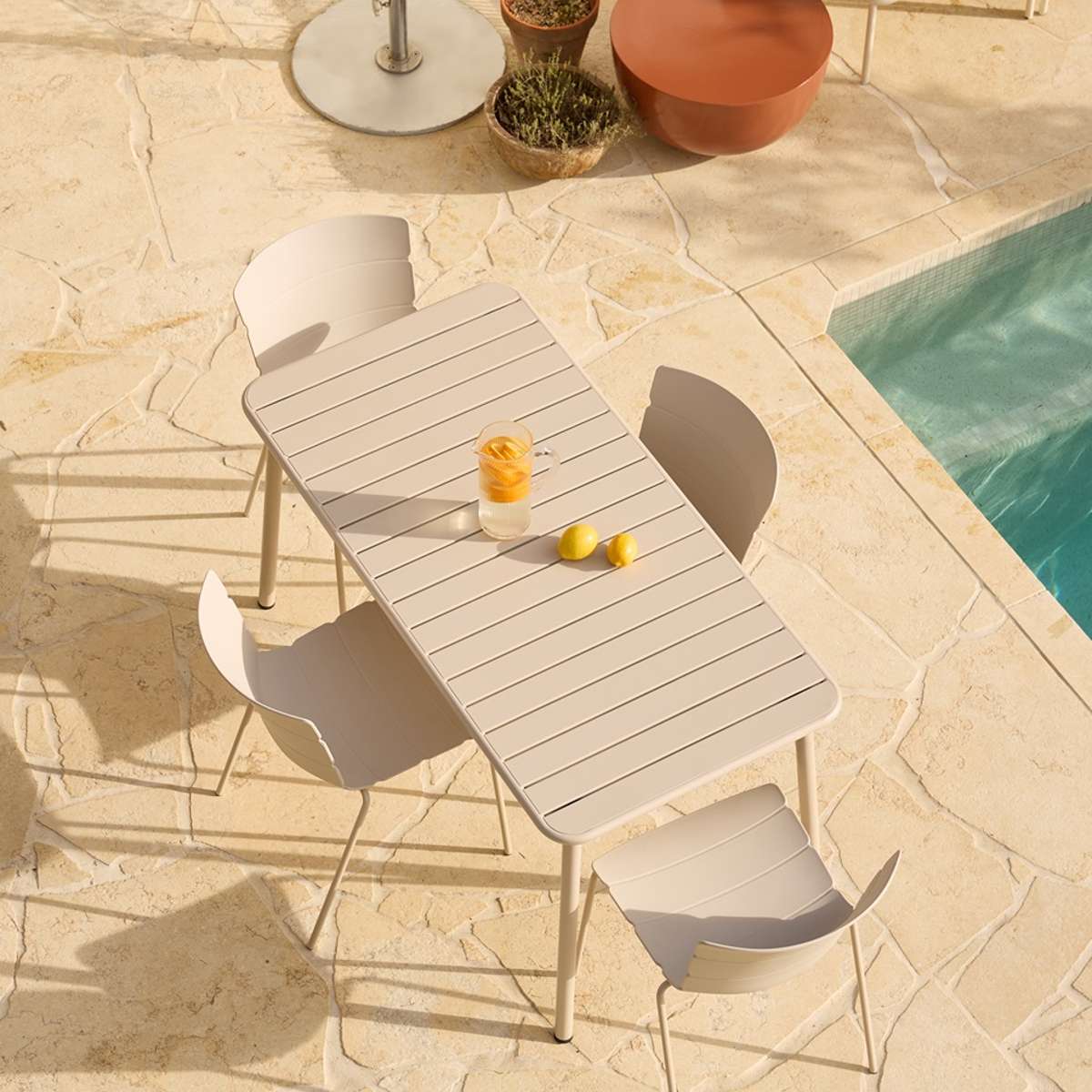 Ravello Outdoor Five Piece Dining Set Beige - Image 3
