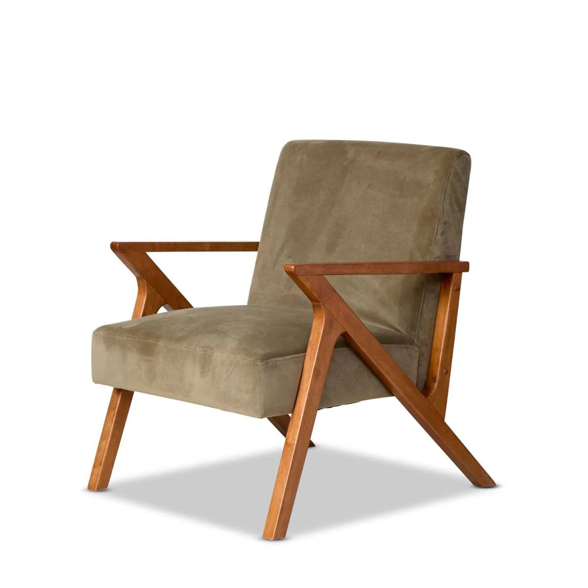 Ray Velvet Occasional Chair - Sage/Walnut - Image 8