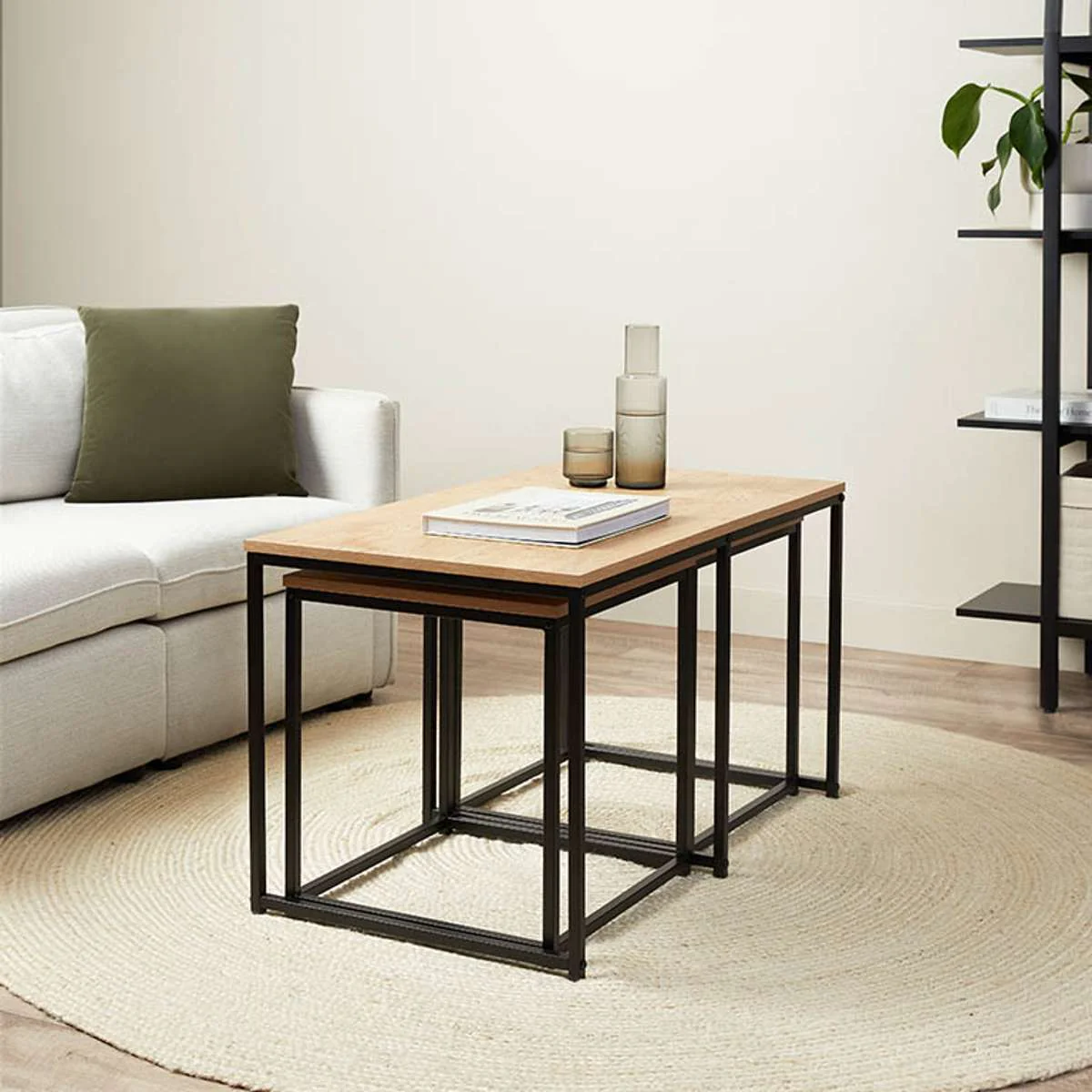 Reese Coffee and Side Table Set - Natural/Black - Image 6