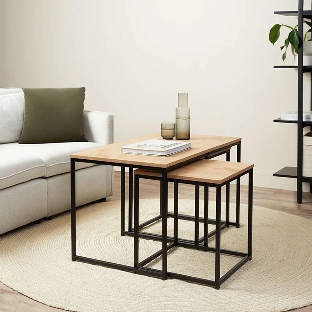 Reese Coffee and Side Table Set - Natural/Black - Image 7