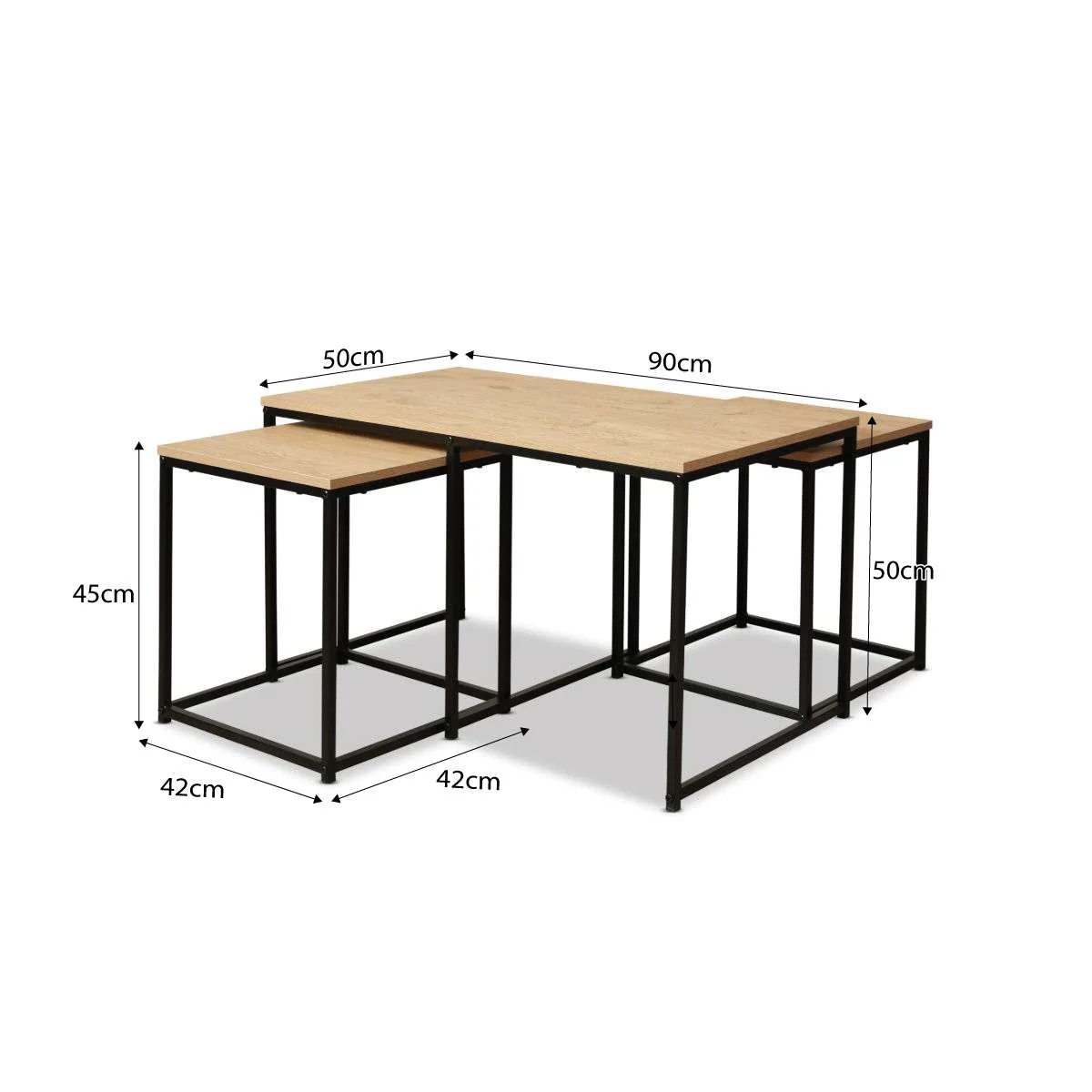 Reese Coffee and Side Table Set - Natural/Black - Image 9