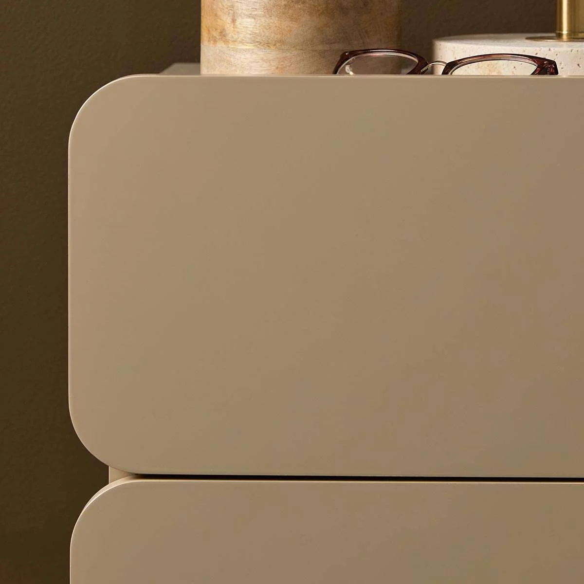 Robbie Two Drawer Bedside Table - Stone - Image 3