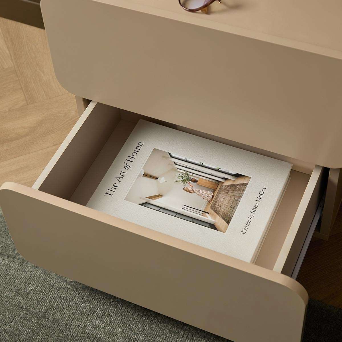 Robbie Two Drawer Bedside Table - Stone - Image 4