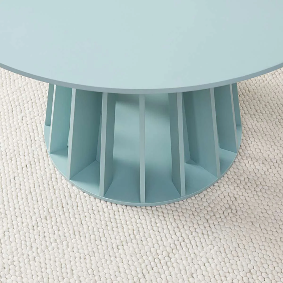 Rune Four Seater Slatted Round Dining Table - Sage - Image 7