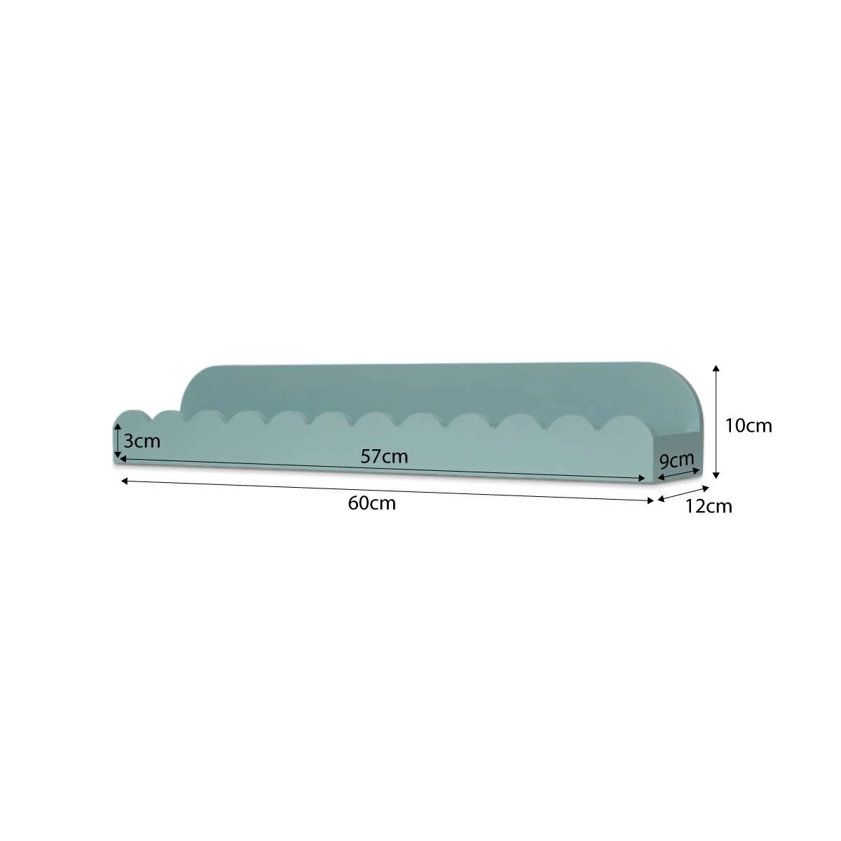 Sarah Scalloped Wall Shelf - Sage Green - Image 10