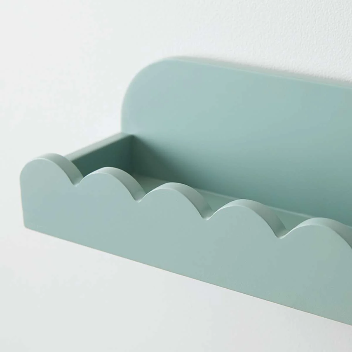 Sarah Scalloped Wall Shelf - Sage Green - Image 4